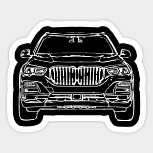 White X5 M50d F15 Car Sketch Art Sticker